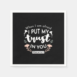 Servilleta De Papel Arte Cristiano Floral Oscuro - Salmo 56:3