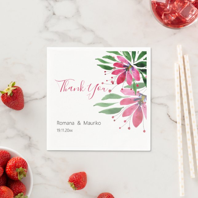 Servilleta De Papel Arte cutáneo romántico rosado de Lotus acuarela (In situ)