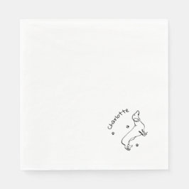 Servilleta De Papel Arte Dachshund minimalista - Tu texto, tu estilo