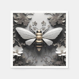 Servilleta De Papel Arte de abejas doradas geométricas