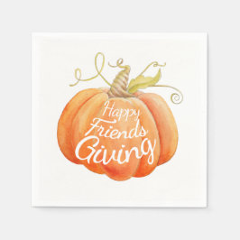 Servilleta De Papel Arte de acuarela de calabaza de Friendsgiving