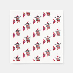 Servilleta De Papel Arte de acuarela de pingüino para Navidad