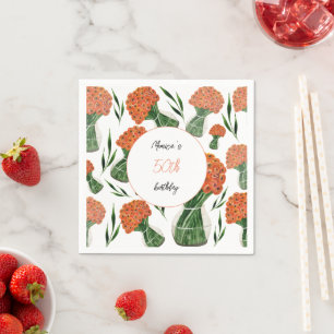 Servilleta De Papel Arte de Acuarela Personalizado de Ranunculus Itali
