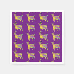 Servilleta De Papel Arte de animal de granja divertido colorido cabra 