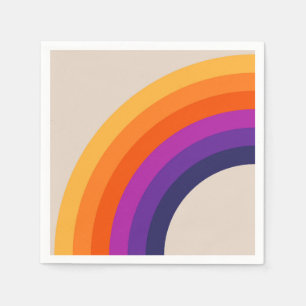 Servilleta De Papel Arte de arcoiris de estilo retro colorido