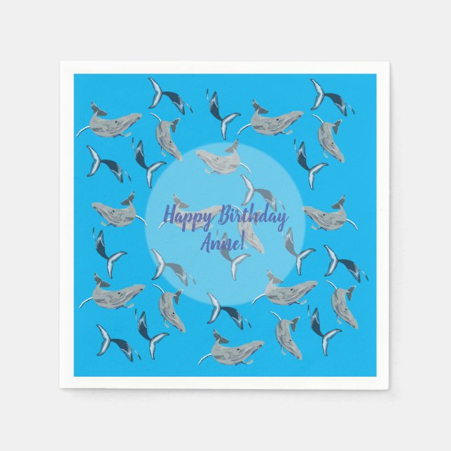 Servilleta De Papel Arte de ballenas (Anverso)