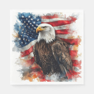 Servilleta De Papel Arte de bandera patriótica de águila americana