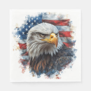 Servilleta De Papel Arte de bandera patriótica de águila americana