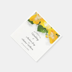 Servilleta De Papel Arte de boda de hermoso Hibisco Amarillo