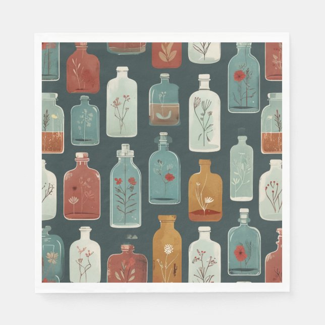 Servilleta De Papel arte de botella único (Anverso)