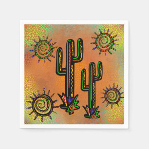 SERVILLETA DE PAPEL ARTE DE CACTUS SUDOESTE     