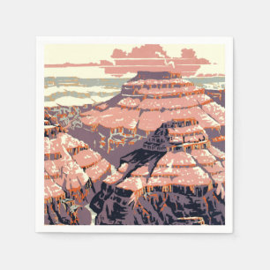 Servilleta De Papel Arte de cartel WPA del Parque Nacional del Gran Ca