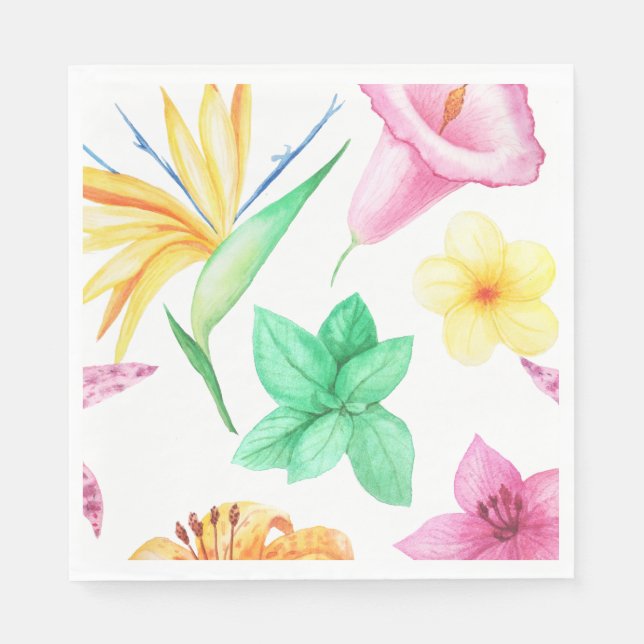 Servilleta De Papel Arte de Ciudad Tropical (Anverso)