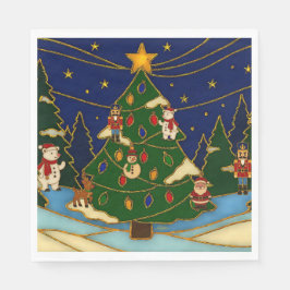 Servilleta De Papel Arte de cloisonne Bosque Caprichoso Navidad Clásic
