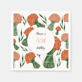 Servilleta De Papel Arte de color de agua ranunculus italiano personal