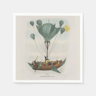 Servilleta De Papel Arte de Dirigible Globo Aerostático Antiguo