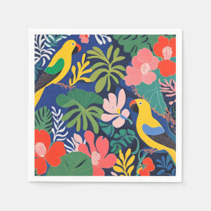 Servilleta De Papel Arte de expresionismo moderno en los jardines trop