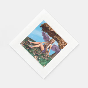 Servilleta De Papel Arte de fantasía otoñal ángel de bosque