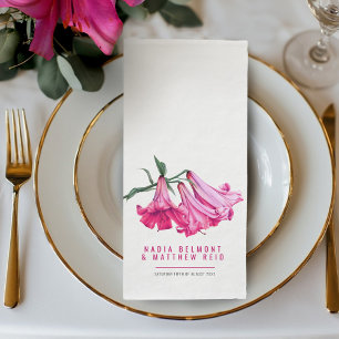 Servilleta De Papel Arte de flor de lirio rosa elegante botánica boda