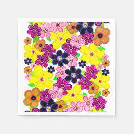 Servilleta De Papel Arte de flores luminosas abstractas