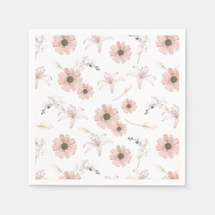 Servilleta De Papel Arte de flores rosadas al agua
