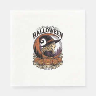 Servilleta De Papel Arte de grabado de luna de calabaza de Halloween d