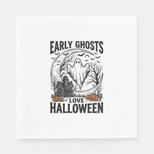 Servilleta De Papel Arte de grabado de luna embrujada de fantasmas de