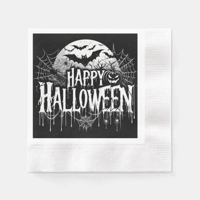 Servilleta De Papel Arte de Halloween feliz (Anverso)