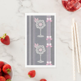 Servilleta De Papel Arte de IA rosa y gris