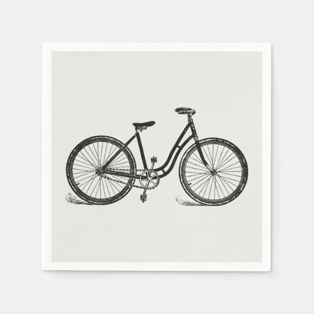 Servilleta De Papel Arte de Ilustracion de bicicletas de época (Anverso)