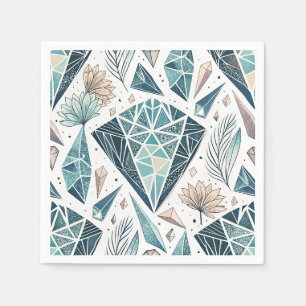 Servilleta De Papel Arte de Ilustración de Cristal de Piedra Preciosa