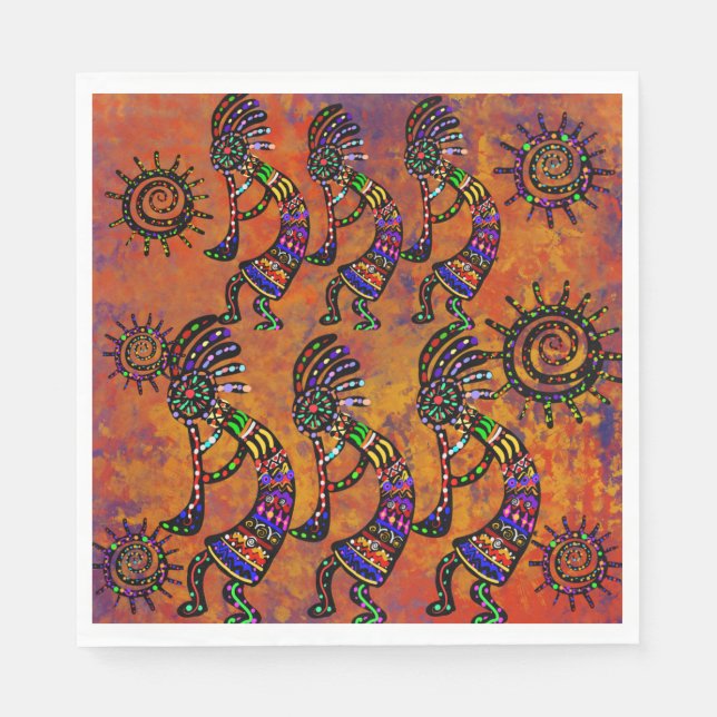 Servilleta De Papel Arte de Kokopelli  (Anverso)