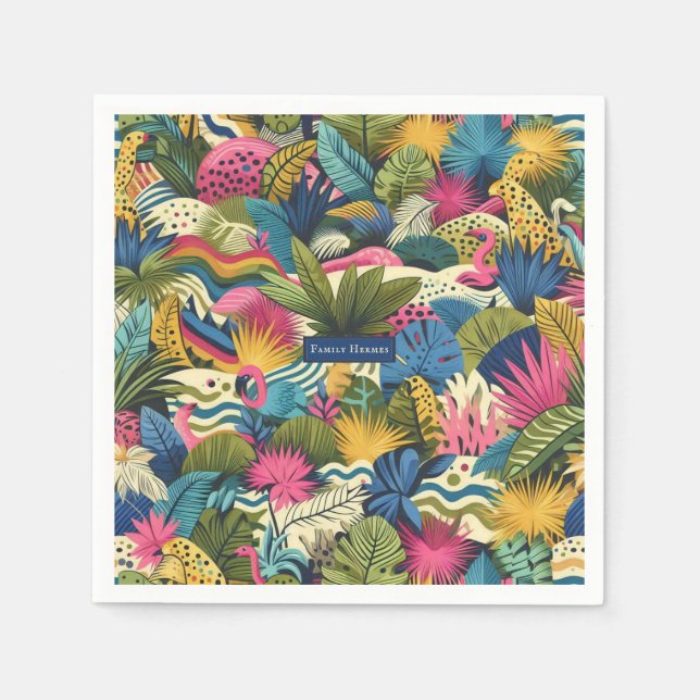 Servilleta De Papel Arte de la jungla moderna (Anverso)