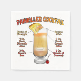 Servilleta De Papel Arte de la receta de cócteles de PAINKILLER