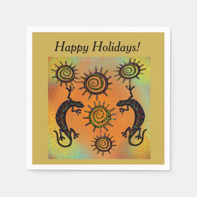 SERVILLETA DE PAPEL ARTE DE LAGARTO SURESTE    (Anverso)