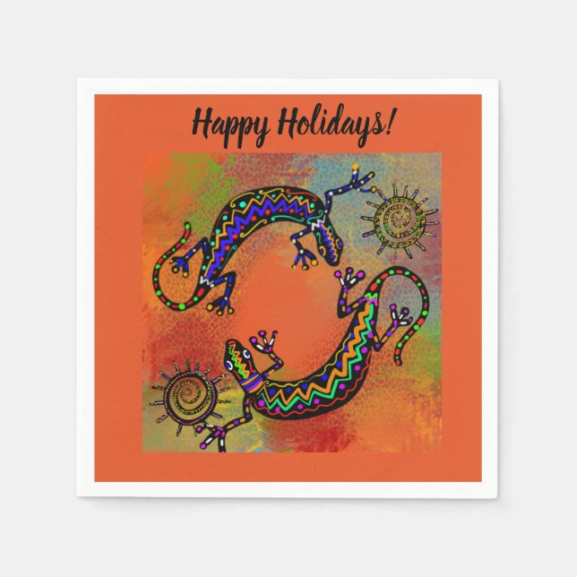 SERVILLETA DE PAPEL ARTE DE LAGARTOS DEL SUDOESTE    (Anverso)