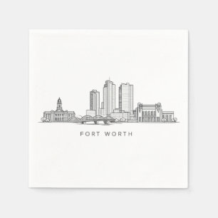 Servilleta De Papel Arte de línea minimalista del horizonte de Fort Wo