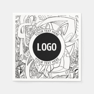 Servilleta De Papel Arte de línea moderno original y su logotipo