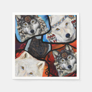 SERVILLETA DE PAPEL ARTE DE LOBO SUDOESTE