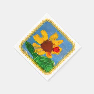 Servilleta De Papel "Arte de los niños" de girasol