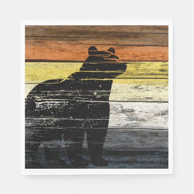 Servilleta De Papel Arte de Madera Orgullo de Oso  (Anverso)