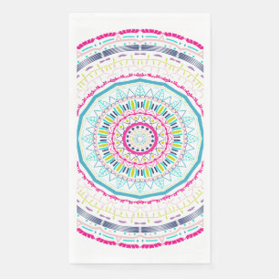 Servilleta De Papel Arte de Mandala Colorido Vibrante