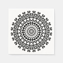 Arte de mandala intrincado detallado en blanco y n