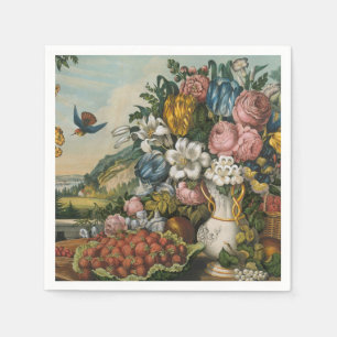 Servilleta De Papel Arte de Naturaleza Muerta Floral y Frutal Victoria