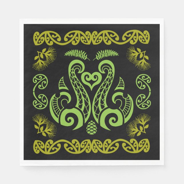 Servilleta De Papel Arte de Nueva Zelanda Maorí (Anverso)