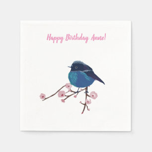 Servilleta De Papel Arte de pájaro azul