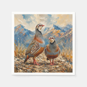 Servilleta De Papel Arte de pareja de perdiz chucar