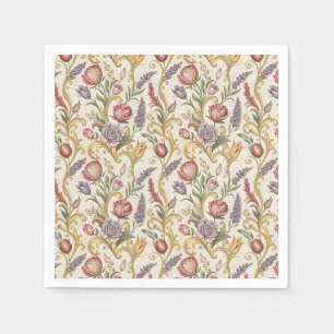 Servilleta De Papel Arte de patrón de scroll floral vintage francés or