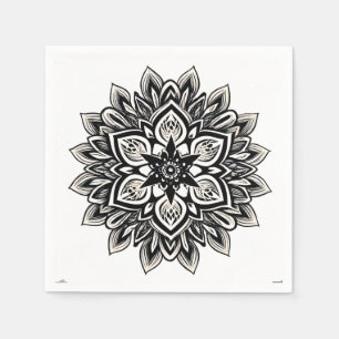 Servilleta De Papel arte de patrones florales de mandala