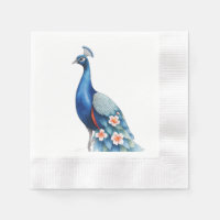 Arte de pavo real de color de agua pastel